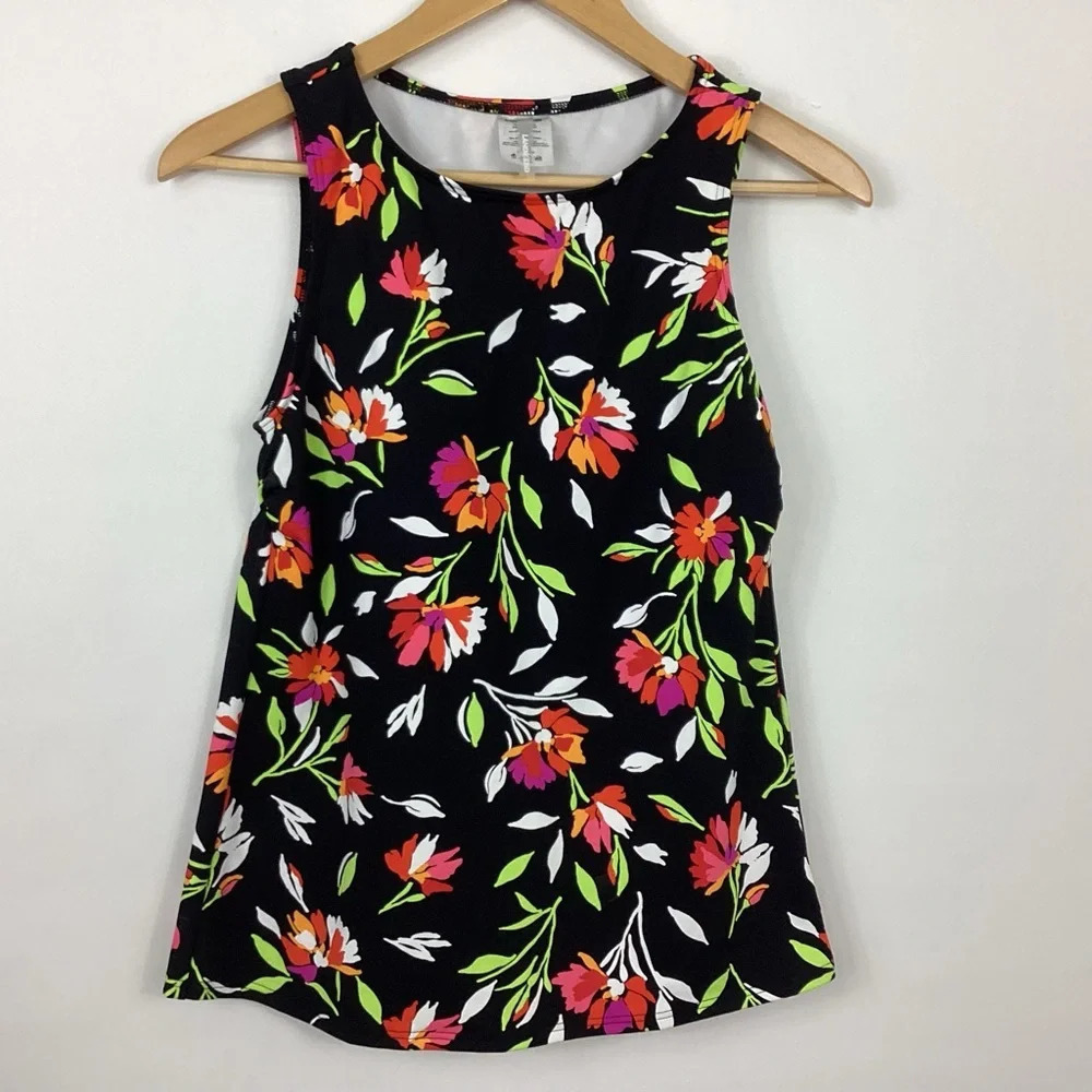 Lands End Floral Modest Tankini Top Size 6